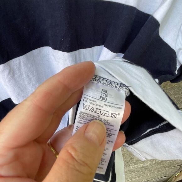 Parisian wide striped Old Navy size 2X boxy dolman sleeved top. - Picture 3 of 6